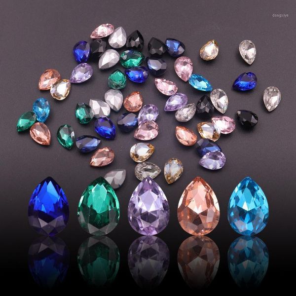 

10pcs crystal nail rhinestone diamonds drop design flatback ab marquise art decorations stone for nails 3d loose beads1, Silver;gold