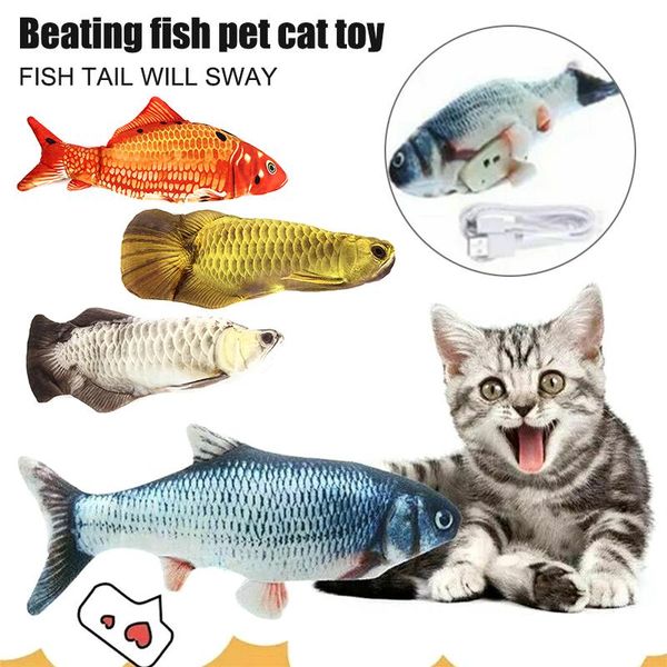 

cat wagging fish electric realistic plush interactivity toys electronic pet toy hug