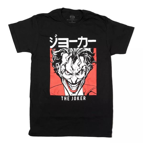 

DC Comics The Joker Japanese Text Adult Unisex T Shirt Sizes S to 3XL, White;black
