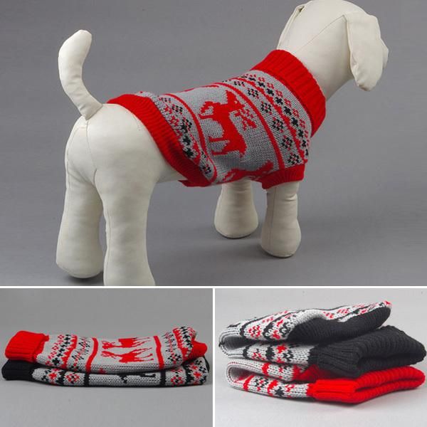 

dog apparel christmas sweater pet dogs cat winter warm elk knit coats outwear