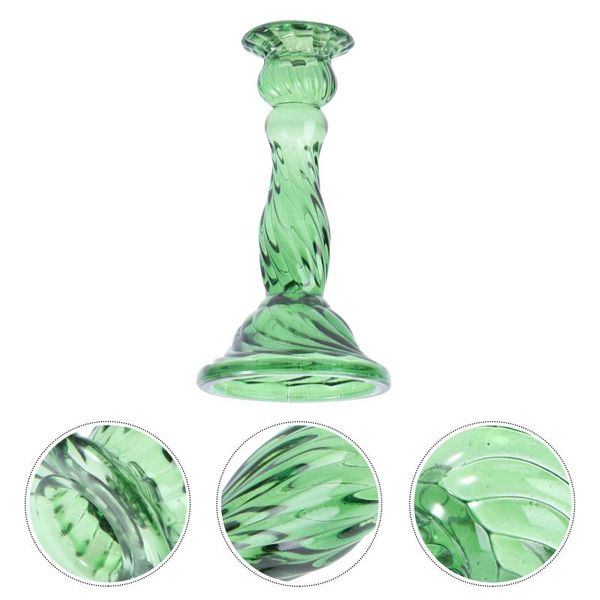 

candle holders 1pc vintage stand home candlestick decorative candleholder (dark green)