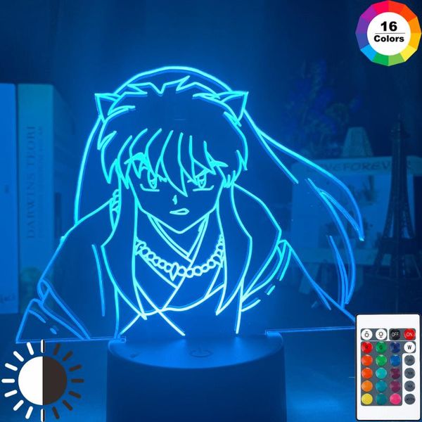 

night lights manga inuyasha figure led light lamp for kids bedroom decoration nightlight color changing usb table gift child