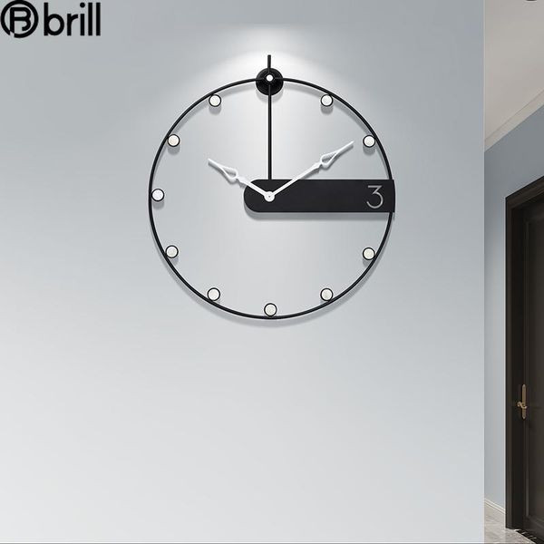

light luxury simple wall clock modern design fashion nordic creative living room home decoration metal silent quartz 50 clocks