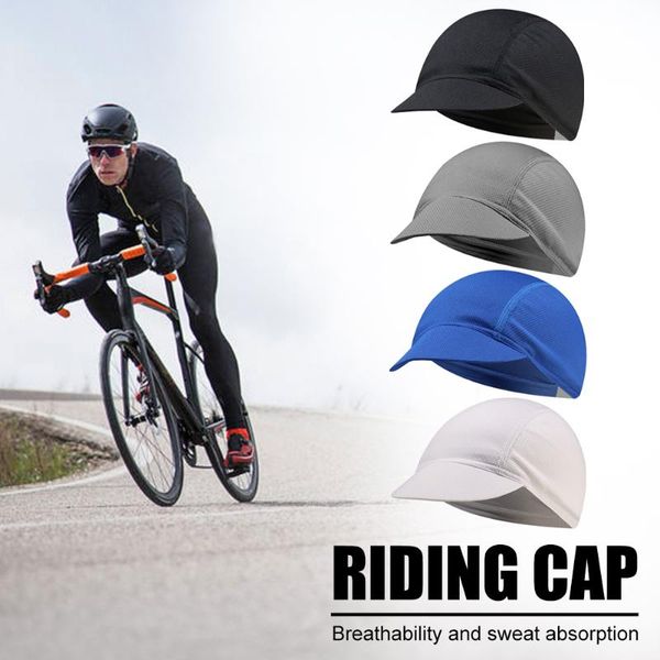 

cycling caps & masks solid color mesh outdoor riding cap sunscreen summer elastic hat sport running hats parts, Black