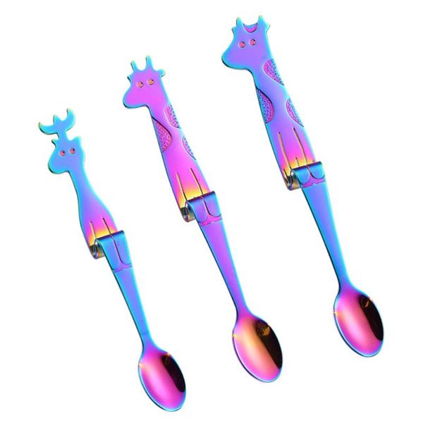 

spoons 3pcs stainless steel coffee giraffe long handle