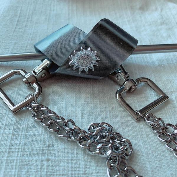 

hair clips & barrettes japanese style cold wind bowknot chain flashing headdress hairpin, Golden;silver