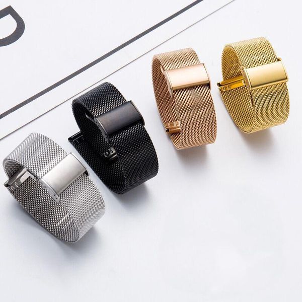 

watch bands strap for huawei fit band smartwatch accessories stainless steel metal sliding buckle bracelet correa, Black;brown