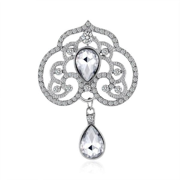 

pins, brooches rui jia dusk ladies retro water drop resin hollow flowers personality creative temperament brooch, Gray