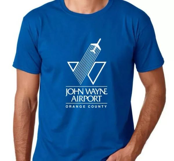 

john wayne airport tee shirt sna orange county california air travel t-shirt, White;black