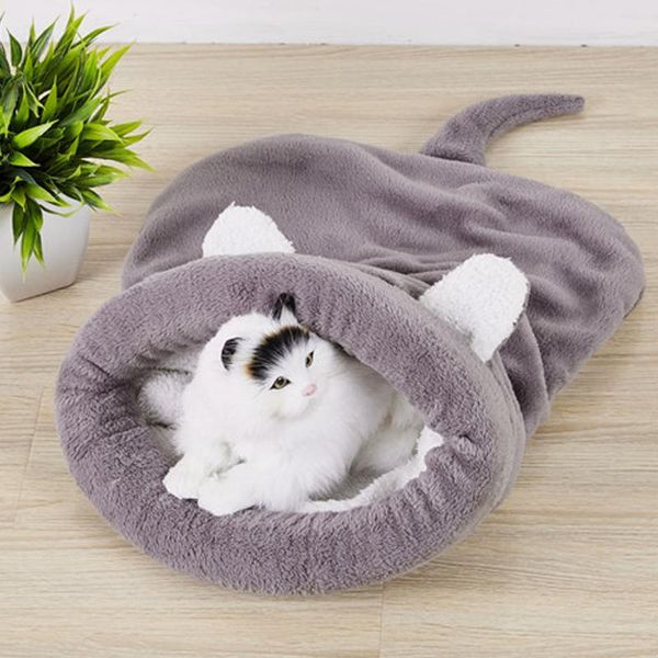 

cat beds & furniture 65x55cm funny cute cartoon pet sleeping bed nest cage home for kitten dog puppy teddy poodle pug gray