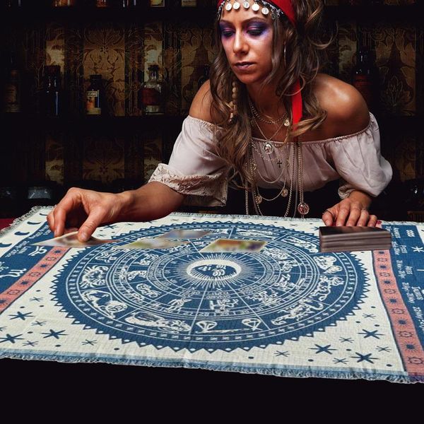 

table cloth 90*90cm witchcraft supplies tarot tablecloth divination card pad mat pendulum magic pentacle runes altar