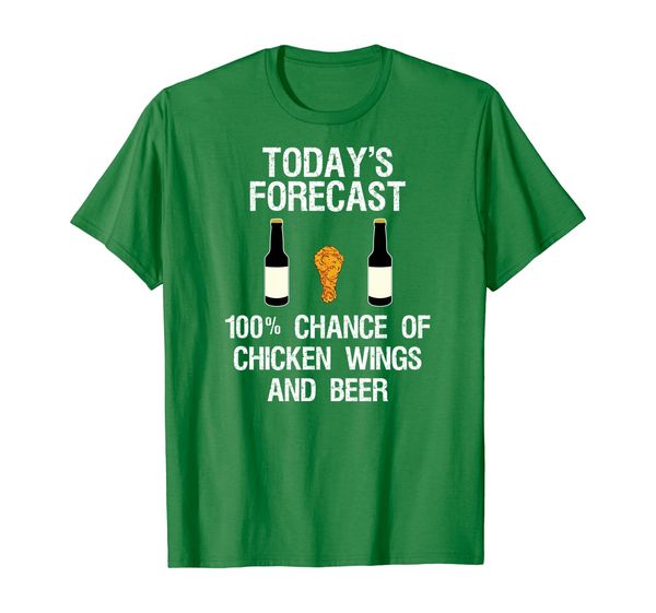 

Funny Chicken Wing Fan T-Shirt - Today' Forecast Beer, Mainly pictures