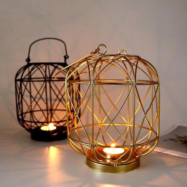 

candle holders iron art retro gold candlestick window home soft decoration po props table furnishings