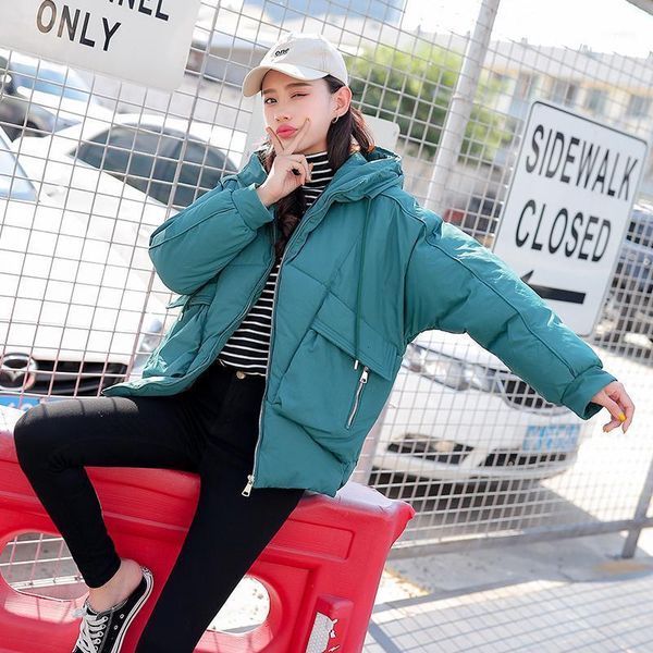 

winter loose coat woman 2021 back season special selling cotton easy student cotton-padded clothes ins1, Black