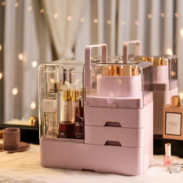 

bathroom storage & organization cosmetic box transparent portable skin care products finishing makeup jewelry lipstick finisher