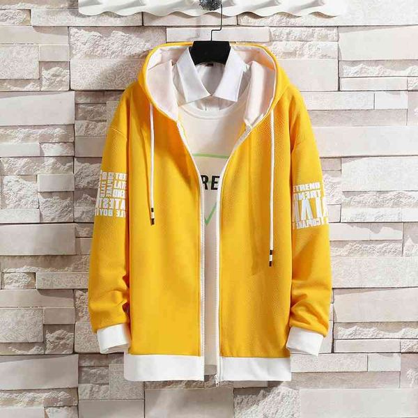 

jacket spring autumn korean fashion 2020 new jacket leisure sports men's hoodie straight, Black;brown