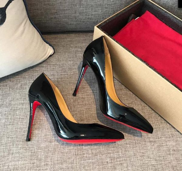 

dress shoes woman high heels luxury women designers red ladies super 12cm heel pointed toe big size, Black