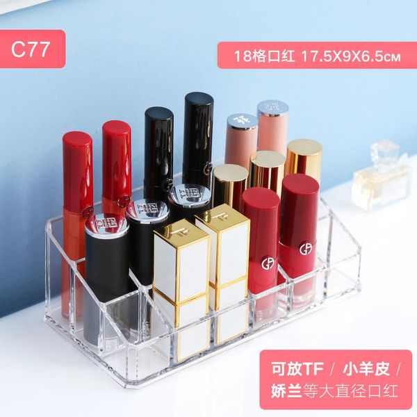 

storage boxes & bins transparent multi-grid display rack finishing lipstick cosmetics 18 grid da