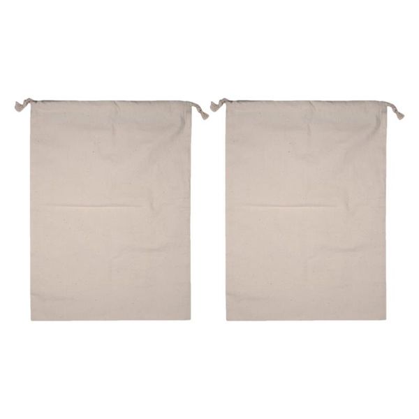 

laundry bags 2pcs practical home wash cotton drawstring (beige)