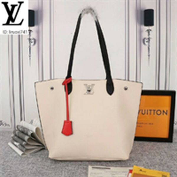 

brand designer luxury o30e m52617 large lock shopping bag white women handbags iconic bags handles shoulder bags totes cross body bag cl, Red;black
