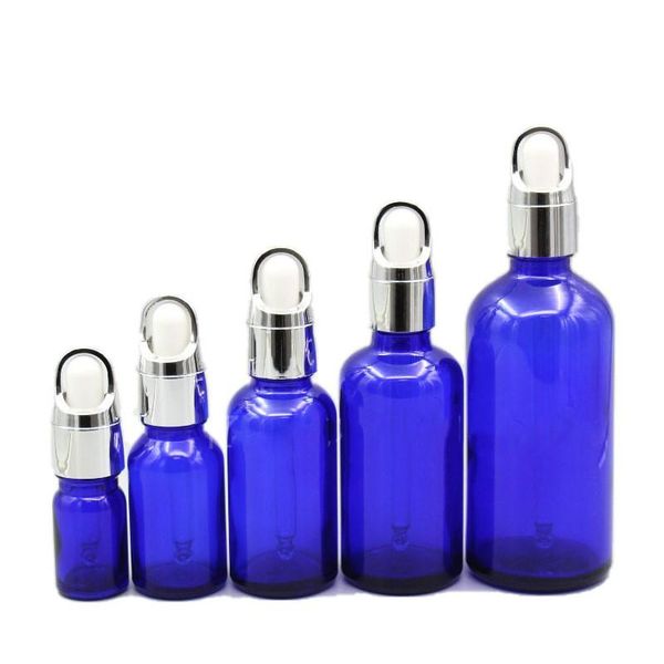 

storage bottles & jars 5ml,10ml,15ml,20ml,30ml,50ml blue glass dropper silver basket empty essential oil vials cosmetic packing containe