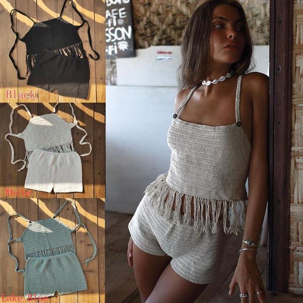 

women's swimwear handmade crochet women shorts bikini set leisure bottom beach summer boho pants, White;black