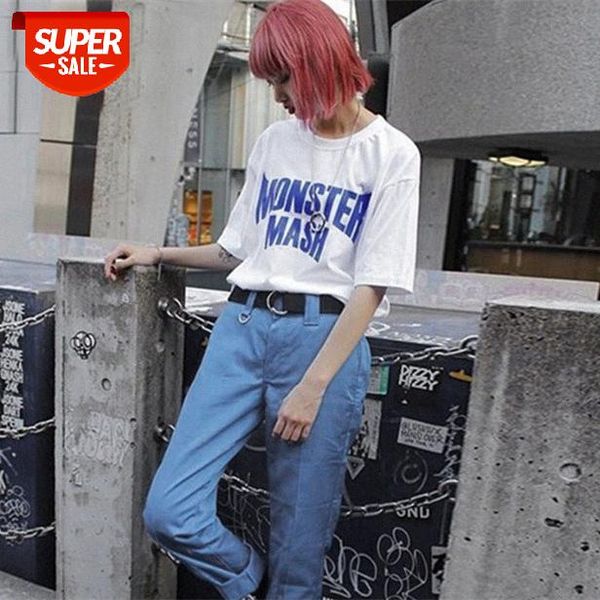 

fashion flow letter printing men's short sleeve and women's t-shirt support #kr7j, White;black