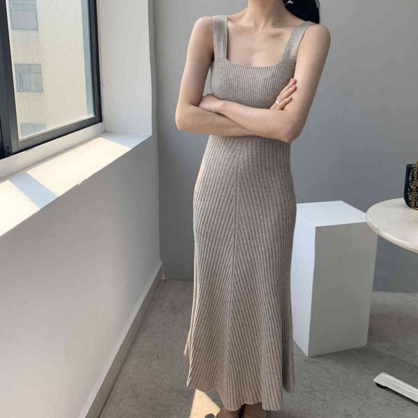 

casual dresses autumn women kintted solid slim elegant long sweater suspender boho vestidos femme 9zx6, Black;gray