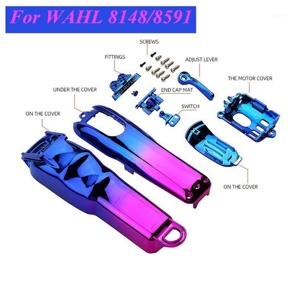 

8pcs/set diy modified electric clipper cover dresser styling accessories barbershop gradient shell g08121