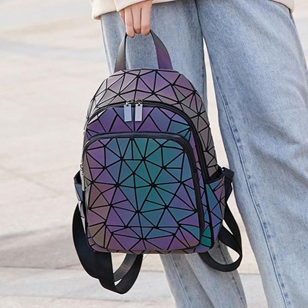 

backpack female style rhombus ins bag college student school creative custom travel
