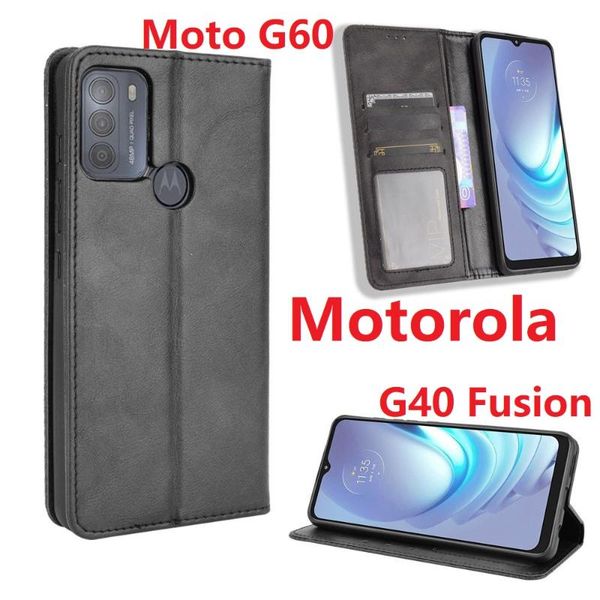 

cell phone pouches 2021 wallet pu leather for motorola g40 fusion case magnetic book stand card protective moto g60 cover