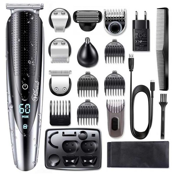 

all in one grooming kit pro hair trimmer for men beard electric shaver clipper face body cutting machine washable 220119