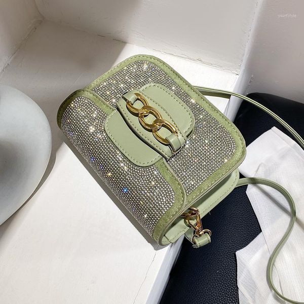 

evening bags mini bright drill pu leather designer shoulder crossbody for women 2021 summer handbags and purses female travel