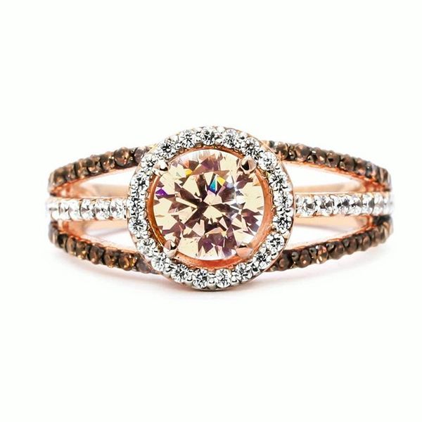 

wedding rings luxury rose gold/silver color exquisite bijoux fashion circular round & engagement ring made with cubic zirconia jewelry, Slivery;golden