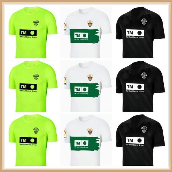 

2021 2022 elche cf roco mens soccer jerseys carrillo raui guti morente fidel josan marcone home whiet short sleeve football shirt uniforms, Black;yellow