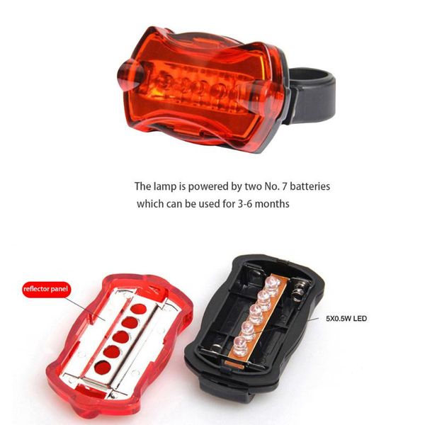 

multi lighting modes bicycle light 5 led bike flash tail rear lights for mountains seatpost