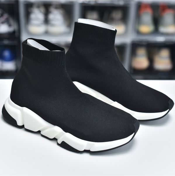 

classic men women sock shoes casual speed sneaker platform beige black knit sneakers trainer jogging walking chaussures