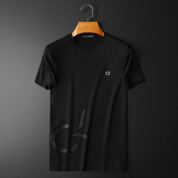 

fashion t shirts 2021 summer men's short sleeve high end tencel cotton hollow bottomed shirt half, White;black