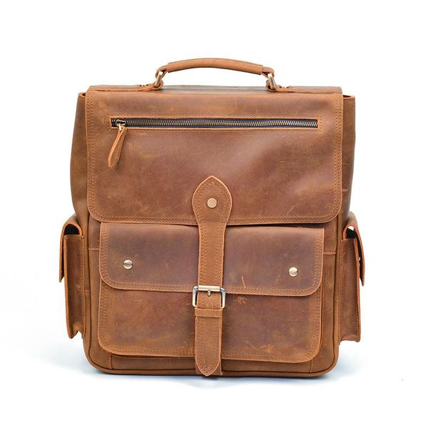 

backpack vintage men's first layer cowhide leisure travel knapsack purse
