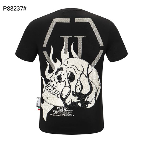

plein bear t shirt mens designer tshirts rhinestone skull men t-shirts classical hip hop streetwear tshirt casual tees pb 11238, White;black