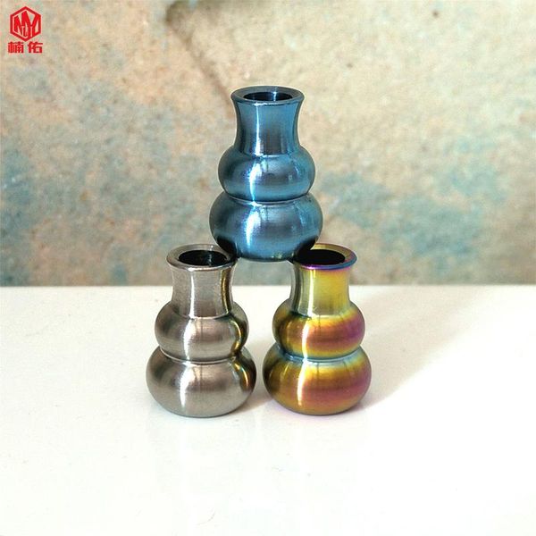 

titanium alloy tc4 knife bead small gourd ornament outdoor survival paracord chain keychain gadgets