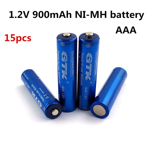 Promoção GTK !!! 15pcs 1.2V 900mAh Nimh AAA bateria recarregável para produtos digitais Iluminações de emergência escovas elétricas