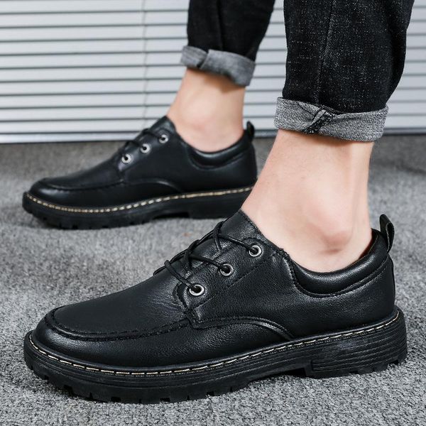 

dress shoes black small leather to work business formal men's daily casual