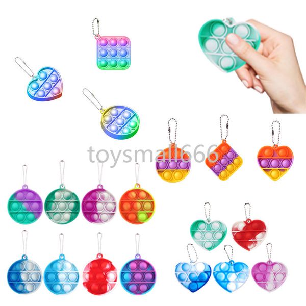 

mini antistress toys keyrings for children push bubble fidget sensory toys jouet pour autiste keychain