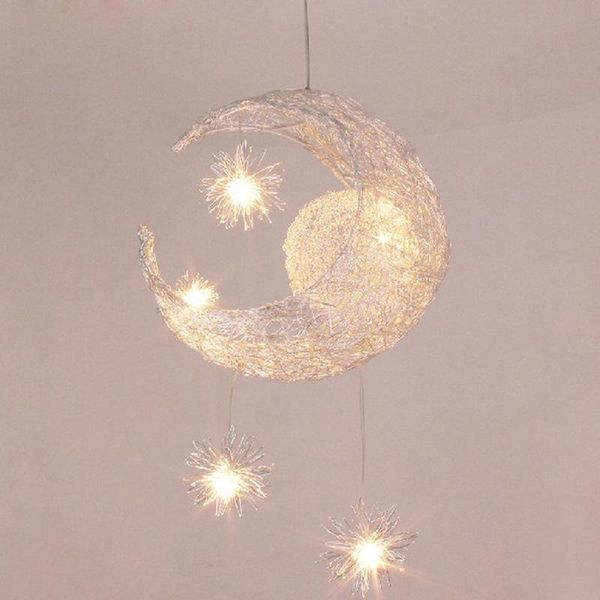 

pendant lamps led chandelier aluminum star moon creative personality restaurant bedroom warm lighting simple children's room