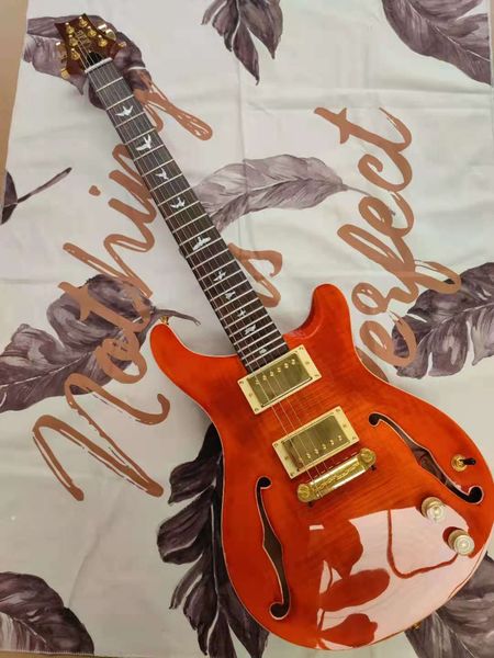 

red classic hollow out electric guitar, mail home