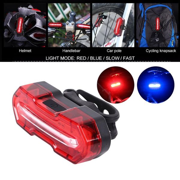 

bike lights led bicycle rear light waterproof cycling taillight usb rechargeable warning lamp mountain road accessories