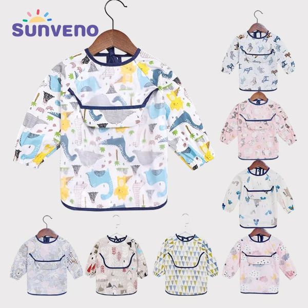 

bibs & burp cloths baby waterproof long sleeve boy girl kids cloth feeding bib with pocket stuff