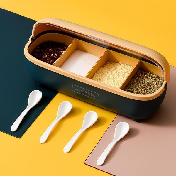 

storage bottles & jars 4 boxes seasoning north european kitchen spices organizer container forks spoon chopsticks set with lid