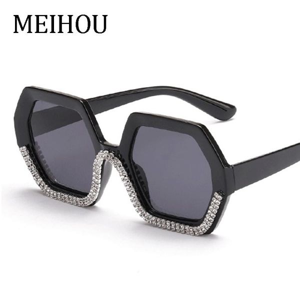 

square sunglasses women vintage 2021 trend oversized polygon diamond sun glasses female big shades eyeglasses uv400, White;black